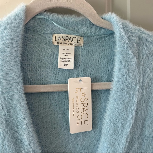 NWT L Space Blue Fuzzy Daydreaming Cardigan Revolve Anthropologie - Picture 8 of 8